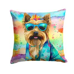 3 x 14 x 14 in. Cairn Terrier Hippie Dawg Fabric Decorative Pillow