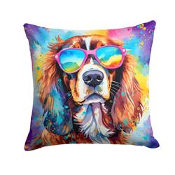 3 x 14 x 14 in. Cavalier Spaniel Hippie Dawg Fabric Decorative Pillow