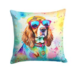 3 x 14 x 14 in. Cavalier Spaniel Hippie Dawg Fabric Decorative Pillow