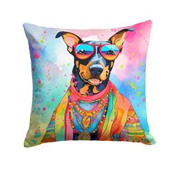 3 x 14 x 14 in. Doberman Pinscher Hippie Dawg Fabric Decorative Pillow