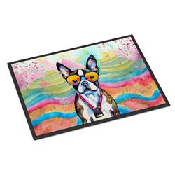 0.15 x 18 x 27 in. Boston Terrier Hippie Dawg Doormat