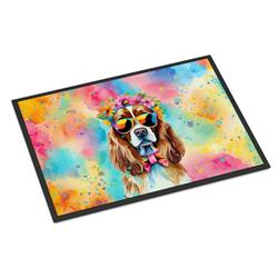 0.15 x 18 x 27 in. Cavalier Spaniel Hippie Dawg Doormat