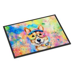 0.15 x 18 x 27 in. Corgi Hippie Dawg Doormat