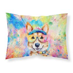 0.15 x 20.5 x 30 in. Corgi Hippie Dawg Standard Pillowcase