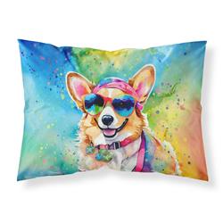 0.15 x 20.5 x 30 in. Corgi Hippie Dawg Standard Pillowcase