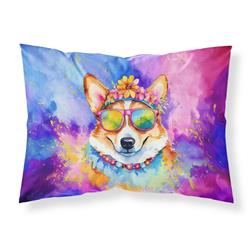 0.15 x 20.5 x 30 in. Corgi Hippie Dawg Standard Pillowcase