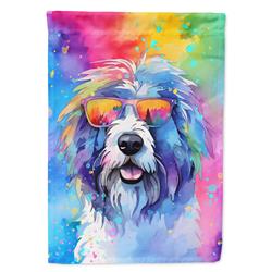 DAC2534CHF 0.15 x 40 x 28 in. Old English Sheepdog Hippie Dawg House Flag