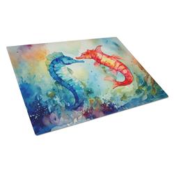 0.2 x 15 x 12 in. Seahorses Glass Cutting Board, Large