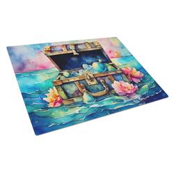 0.2 x 15 x 12 in. Treasure Chest Glass Cutting Board, Large