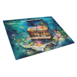 0.2 x 15 x 12 in. Treasure Chest Glass Cutting Board, Large