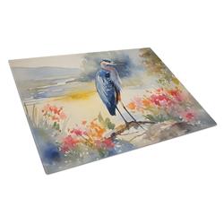 0.2 x 15 x 12 in. Blue Heron Glass Cutting Board, Large