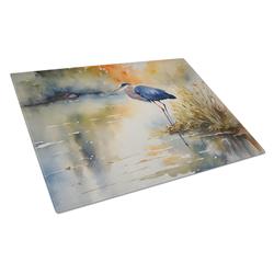 0.2 x 15 x 12 in. Blue Heron Glass Cutting Board, Large