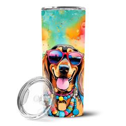 Picture of Carolines Treasures DAC2504TBL20 3 x 8.25 x 3 in. & 20 oz Doberman Pinscher Hippie Dawg Stainless Steel Skinny Tumbler
