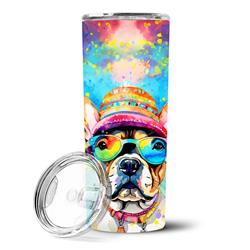 Picture of Carolines Treasures DAC2508TBL20 3 x 8.25 x 3 in. & 20 oz French Bulldog Hippie Dawg Stainless Steel Skinny Tumbler