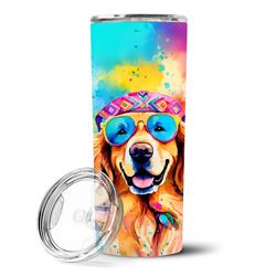 Picture of Carolines Treasures DAC2512TBL20 3 x 8.25 x 3 in. & 20 oz Golden Retriever Hippie Dawg Stainless Steel Skinny Tumbler