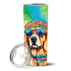 Picture of Carolines Treasures DAC2513TBL20 3 x 8.25 x 3 in. & 20 oz Golden Retriever Hippie Dawg Stainless Steel Skinny Tumbler