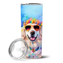 Picture of Carolines Treasures DAC2515TBL20 3 x 8.25 x 3 in. & 20 oz Great Pyrenees Hippie Dawg Stainless Steel Skinny Tumbler