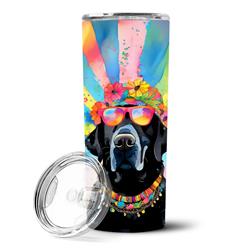 Picture of Carolines Treasures DAC2521TBL20 3 x 8.25 x 3 in. & 20 oz Black Labrador Hippie Dawg Stainless Steel Skinny Tumbler