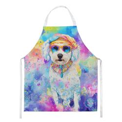 Picture of Carolines Treasures DAC2465APRON 0.01 x 30 x 27 in. Bichon Frise Hippie Dawg Apron