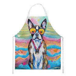 Picture of Carolines Treasures DAC2467APRON 0.01 x 30 x 27 in. Boston Terrier Hippie Dawg Apron