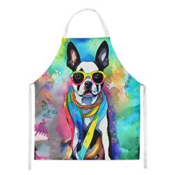 Picture of Carolines Treasures DAC2469APRON 0.01 x 30 x 27 in. Boston Terrier Hippie Dawg Apron