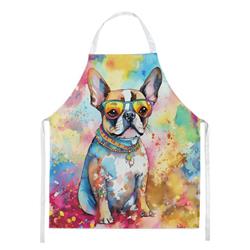Picture of Carolines Treasures DAC2470APRON 0.01 x 30 x 27 in. Boston Terrier Hippie Dawg Apron