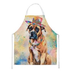 Picture of Carolines Treasures DAC2471APRON 0.01 x 30 x 27 in. Boxer Hippie Dawg Apron