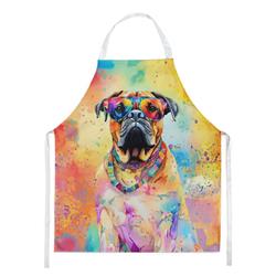 Picture of Carolines Treasures DAC2477APRON 0.01 x 30 x 27 in. Bullmastiff Hippie Dawg Apron