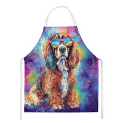 Picture of Carolines Treasures DAC2483APRON 0.01 x 30 x 27 in. Cavalier Spaniel Hippie Dawg Apron