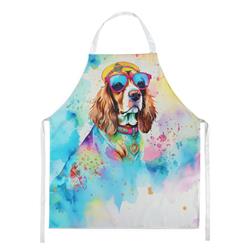 Picture of Carolines Treasures DAC2484APRON 0.01 x 30 x 27 in. Cavalier Spaniel Hippie Dawg Apron