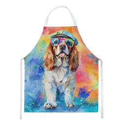 Picture of Carolines Treasures DAC2485APRON 0.01 x 30 x 27 in. Cavalier Spaniel Hippie Dawg Apron