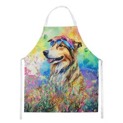 Picture of Carolines Treasures DAC2494APRON 0.01 x 30 x 27 in. Collie Hippie Dawg Apron