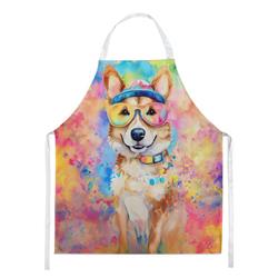 Picture of Carolines Treasures DAC2495APRON 0.01 x 30 x 27 in. Corgi Hippie Dawg Apron