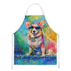 Picture of Carolines Treasures DAC2496APRON 0.01 x 30 x 27 in. Corgi Hippie Dawg Apron
