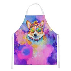 Picture of Carolines Treasures DAC2497APRON 0.01 x 30 x 27 in. Corgi Hippie Dawg Apron