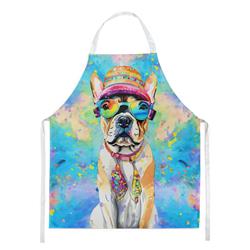 Picture of Carolines Treasures DAC2508APRON 0.01 x 30 x 27 in. French Bulldog Hippie Dawg Apron