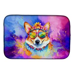 0.2 x 21 x 14 in. Corgi Hippie Dawg Dish Drying Mat