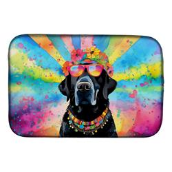 0.2 x 21 x 14 in. Black Labrador Hippie Dawg Dish Drying Mat