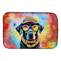 0.2 x 21 x 14 in. Black Labrador Hippie Dawg Dish Drying Mat