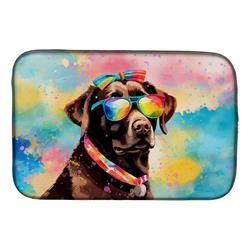 0.2 x 21 x 14 in. Chocolate Labrador Hippie Dawg Dish Drying Mat