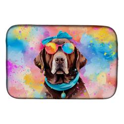 0.2 x 21 x 14 in. Chocolate Labrador Hippie Dawg Dish Drying Mat