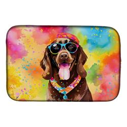 0.2 x 21 x 14 in. Chocolate Labrador Hippie Dawg Dish Drying Mat
