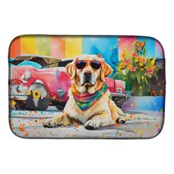 0.2 x 21 x 14 in. Yellow Labrador Hippie Dawg Dish Drying Mat