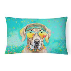3 x 16 x 12 in. Weimaraner Hippie Dawg Fabric Decorative Pillow