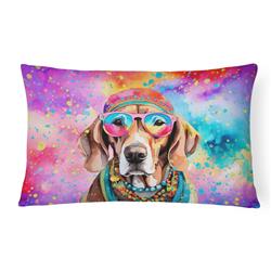 3 x 16 x 12 in. Weimaraner Hippie Dawg Fabric Decorative Pillow