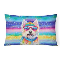 3 x 16 x 12 in. Westie Hippie Dawg Fabric Decorative Pillow