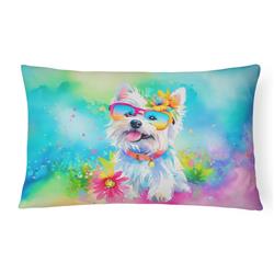 3 x 16 x 12 in. Westie Hippie Dawg Fabric Decorative Pillow