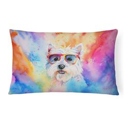 3 x 16 x 12 in. Westie Hippie Dawg Fabric Decorative Pillow
