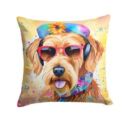 3 x 14 x 14 in. Airedale Terrier Hippie Dawg Fabric Decorative Pillow