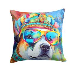 3 x 14 x 14 in. Akita Hippie Dawg Fabric Decorative Pillow